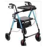 Ambliss Rollator Walker with Seat and Tray, 300 lb