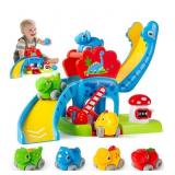 Race Track for Toddlers 1-3 with 4 Dinosaur Car To