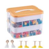 Organizer Storage Box for Lego, 2 Layer, Yellow Li