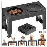 Elevated Pet Bowls with Slow Feeder Bowl, Collapsi