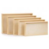 Set Of 5 Wooden Living Trays With Handles- Nested