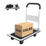 Foldable Push Cart Platform Cart 330lb Capacity, 4