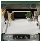 Noodle Board Stove Cover, White with Black Handles