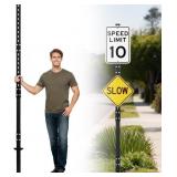 4 Ct. 8 Ft Heavy Duty Yard Sign Stakes, 6.6 Lb Bla