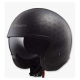 LS2 Open Face Spitfire Helmet Size XL (Black Flag)