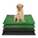 Dog Grass Pad with Tray, 2 Reusable Turf, 1 Draina