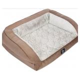 Serta Orthopedic Quilted Couch Dog Bed, Chocolate