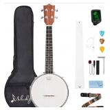 Mulucky 4 String Banjo Ukulele, 23" Sapele Wood W