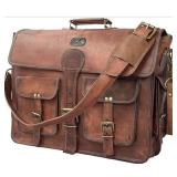Cuero Leather Messenger Bag, 18" Laptop Crossbody