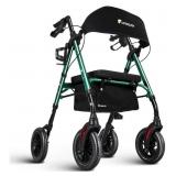Rollator Walker With Seat & Brakes 300lb Capacity