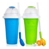 Slushie Maker Cup 2 Pack, Blue/Green, Plus Spoon/S