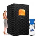 Portable Sauna Room For Home, Black, Remote, Foldi
