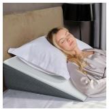 Bed Wedge Pillow - White/Gray, Foam, Approx. 33x31