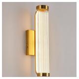 Gold Modern LED Wall Sconce, Approx 19" x 3", Di