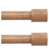 2 Pack Wood Curtain Rods, 1" Decorative, Adjustab