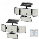 (2)ct 3000 Lumen Solar Flood Lights, 4 Heads 65000