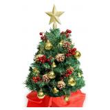 24 Inch Mini Christmas Tree with Lights and Orname