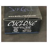 Six Gill Cyclone Fishing Reel in box