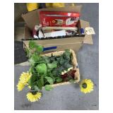 Basket w/Faux Flowers - Int'l Converters