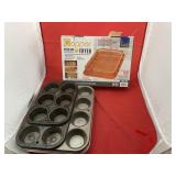 Copper Over Air Fryer Pan w/4 Muffin Tins