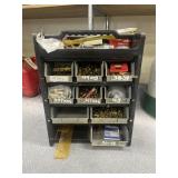 Plastic Organizing Bin w/Contents - Nuts/Bolts