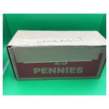 Full unopened box of uncirculated pennies