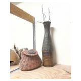 Wicker Fish Basket - Tall Vase