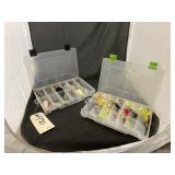 2 Pcs - Plastic Containers w/Fishing Lures