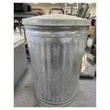 Galvanized Metal Trash Can w/Lid