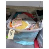 Assorted Fabric in Plastic bin w/Lid