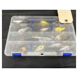 Plastic Organizing Fishing Tackle Box w/Lures