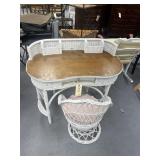 Wicker Vanity Desk w/Chair 37'L x 19'W  x30'H