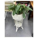 Wicker Plant Stand w/Faux Greenery