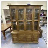 Wooden/Glass China Hutch 55'L x 16'W x 73'H