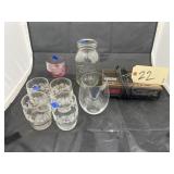 Elec Radio Alarm Clock - 7 Pcs Glassware