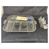 Divided Glass Serving Tray w/6 Salt/Peppers
