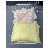 Vintage Metal Doll Bed w/Bedding