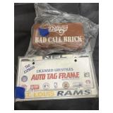 2 Pcs - Rams Bad Call Brick & License Holder