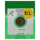 1938-D Lincoln Wheat Cent Very Fine