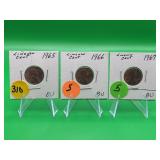 1965 1966 & 1967 Lincoln Cents - All BU Unc