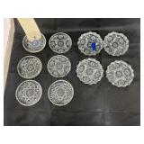 10 Pcs - Glass Ash Trays & Coasters