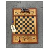 Wooden Checker Board w/Checkers