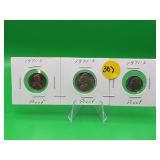 (3) 1971-S Coins All Proof Penny Nickel & Dime