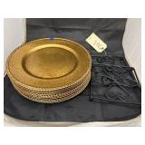 2 Metal Trivets - 11 Plastic Plate Chargers