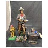 Decorative Box & 2 Hunting Figurines