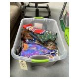 Assorted Fabric in Plastic bin w/Lid