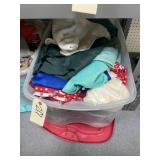 Assorted Fabric in Plastic bin w/Lid