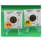 1968 P&D Lincoln Cent Both BU