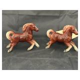 2 - Ceramic Horse Figurines