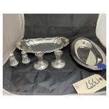 Silver Bread Trays - Salt/Peppers - Candle Holders